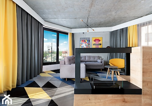 Aparthotel Lwowska 1 - Średni szary salon z jadalnią, styl nowoczesny - zdjęcie od Piotr Arnoldes