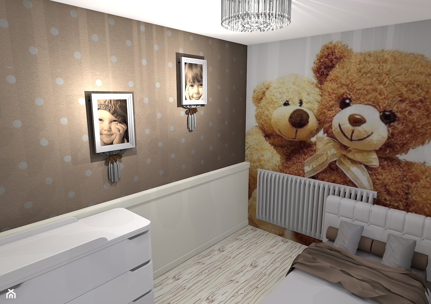 budynek mieszkalny - Średni brązowy szary pokój dziecka dla dziecka dla chłopca dla rodzeństwa, styl nowoczesny - zdjęcie od Studio graficzne SCHADE - Homebook