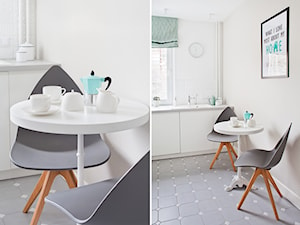 Bora Komorowskiego - Otwarta z salonem biała kuchnia jednorzędowa, styl skandynawski - zdjęcie od Qbik Design