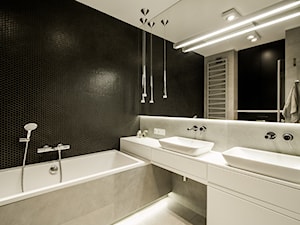 Kłobucka - Średnia z dwoma umywalkami łazienka, styl nowoczesny - zdjęcie od Qbik Design