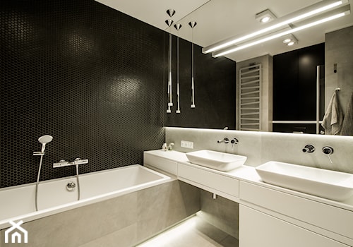 Kłobucka - Średnia z dwoma umywalkami łazienka, styl nowoczesny - zdjęcie od Qbik Design