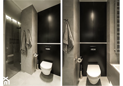 Kłobucka - Średnia bez okna z punktowym oświetleniem łazienka, styl nowoczesny - zdjęcie od Qbik Design