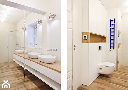 Ursynów - Średnia łazienka z oknem - zdjęcie od Qbik Design