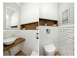 Woronicza - Mała na poddaszu bez okna łazienka, styl nowoczesny - zdjęcie od Qbik Design