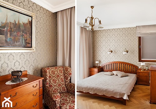 Osiedle Verdis - Średnia beżowa sypialnia, styl tradycyjny - zdjęcie od Qbik Design