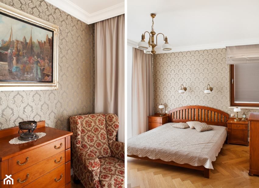 Osiedle Verdis - Średnia beżowa sypialnia, styl tradycyjny - zdjęcie od Qbik Design