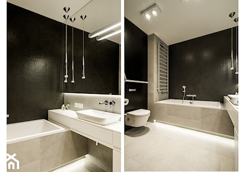 Kłobucka - Średnia bez okna z punktowym oświetleniem łazienka, styl nowoczesny - zdjęcie od Qbik Design