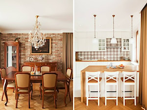 Osiedle Verdis - Średnia biała jadalnia w kuchni jako osobne pomieszczenie, styl tradycyjny - zdjęcie od Qbik Design