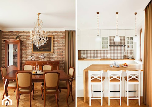 Osiedle Verdis - Średnia biała jadalnia w kuchni jako osobne pomieszczenie, styl tradycyjny - zdjęcie od Qbik Design