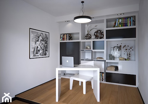 Współczesne mieszkanie - 40 m² - Małe w osobnym pomieszczeniu białe biuro, styl nowoczesny - zdjęcie od Doliwa Workshop