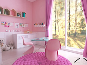 Pokój księżniczki - Średni różowy pokój dziecka dla dziecka dla dziewczynki, styl nowoczesny - zdjęcie od Zin Studio Nikola Kwasek