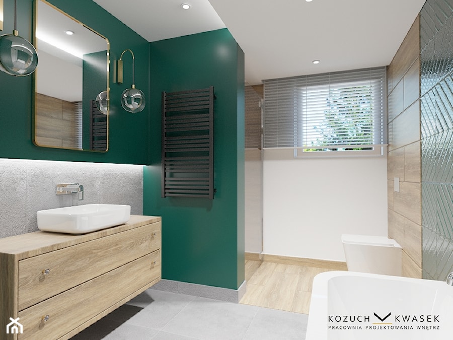 łazienka w zieleni - zdjęcie od Zin Studio Nikola Kwasek