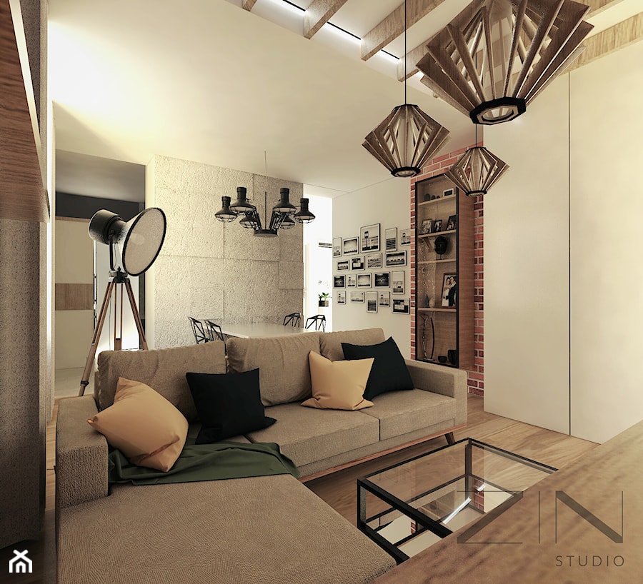 Mieszkanie Jaworzno - Mały salon, styl skandynawski - zdjęcie od Zin Studio Nikola Kwasek