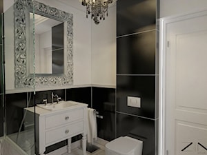 Łazienka w tylu glamour - Mała bez okna z lustrem łazienka, styl glamour - zdjęcie od Zin Studio Nikola Kwasek