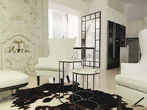 Luksusowa elegancja - Średni biały salon z kuchnią, styl tradycyjny - zdjęcie od Zin Studio Nikola Kwasek