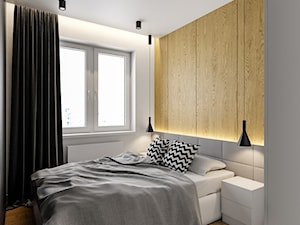 Modern scandinavian - Średnia biała czarna sypialnia, styl nowoczesny - zdjęcie od 2xa