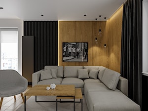 Modern scandinavian - Średni biały salon z tarasem / balkonem, styl nowoczesny - zdjęcie od 2xa