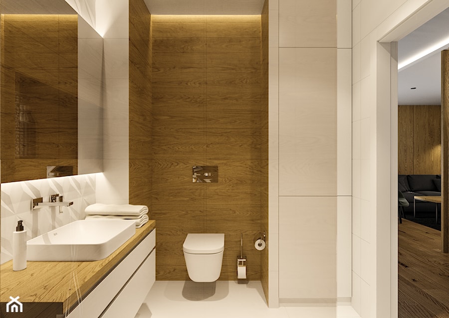 Modern scandinavian - Średnia bez okna z lustrem łazienka, styl nowoczesny - zdjęcie od 2xa