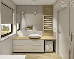 Skandi - Średnia z lustrem łazienka z oknem, styl skandynawski - zdjęcie od Anava Studio - Homebook