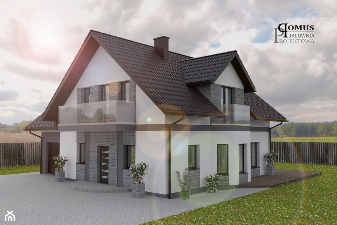 Projekt zmiany elewacji domu jednorodzinnego w Wałbrzychu - zdjęcie od Pracownia Projektowa DOMUS Łukasz Czyż - Homebook