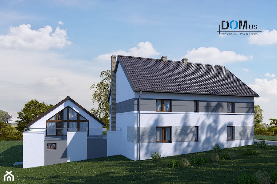 Projekt elewacji domu w miejscowości Polska Cerekiew - Domy - zdjęcie od Pracownia Projektowa DOMUS Łukasz Czyż