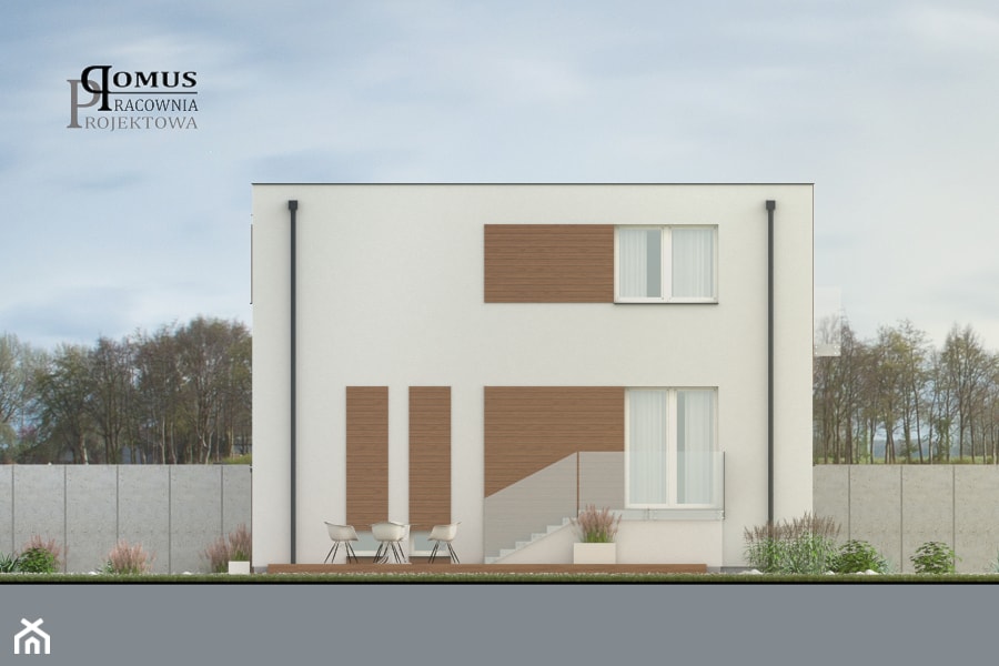 Projekt zmiany elewacji domu jednorodzinnego z lat 70 typu "kostka" w Łodzi - zdjęcie od Pracownia Projektowa DOMUS Łukasz Czyż