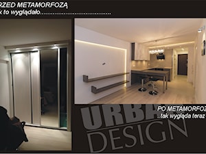 METAMORFOZA MAŁEJ KAWALERKI NA WARSZAWSKIEJ WOLI. - Jadalnia, styl minimalistyczny - zdjęcie od studio wnętrz URBAN-DESIGN Aleksandra Urban