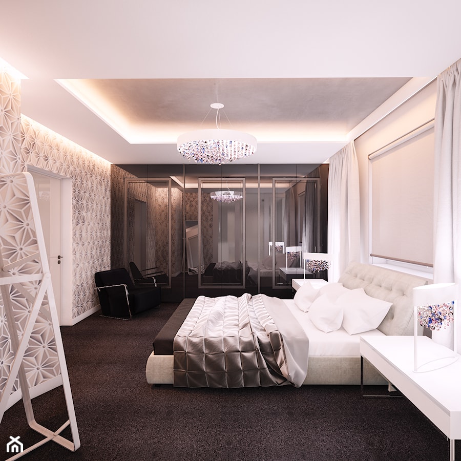 Z głębi duszy - Średnia beżowa sypialnia, styl tradycyjny - zdjęcie od Studio projektowania wnętrz''Studio Aranżacji''