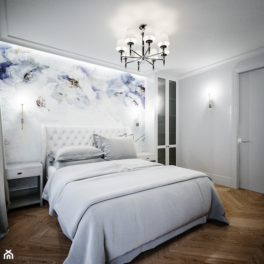 Na Starym mieście - Średnia biała sypialnia, styl tradycyjny - zdjęcie od Studio projektowania wnętrz''Studio Aranżacji''