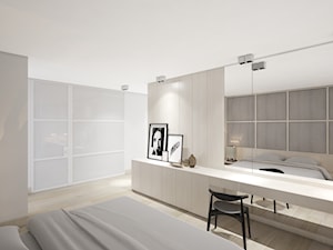 Dom w Chrząstowicach - Średnia szara z biurkiem sypialnia, styl minimalistyczny - zdjęcie od Studio projektowania wnętrz''Studio Aranżacji''