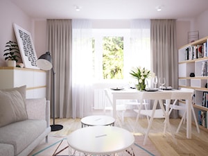 Średni beżowy biały salon, styl nowoczesny - zdjęcie od Studio projektowania wnętrz''Studio Aranżacji''