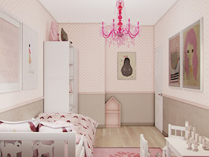 Dom W Grudzicach - Mały beżowy szary pokój dziecka dla dziecka dla nastolatka dla dziewczynki, styl tradycyjny - zdjęcie od Studio projektowania wnętrz''Studio Aranżacji''