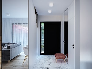 Dom na skale Głuchołazy - Duży biały z marmurem na podłodze hol / przedpokój, styl skandynawski - zdjęcie od Studio projektowania wnętrz''Studio Aranżacji''