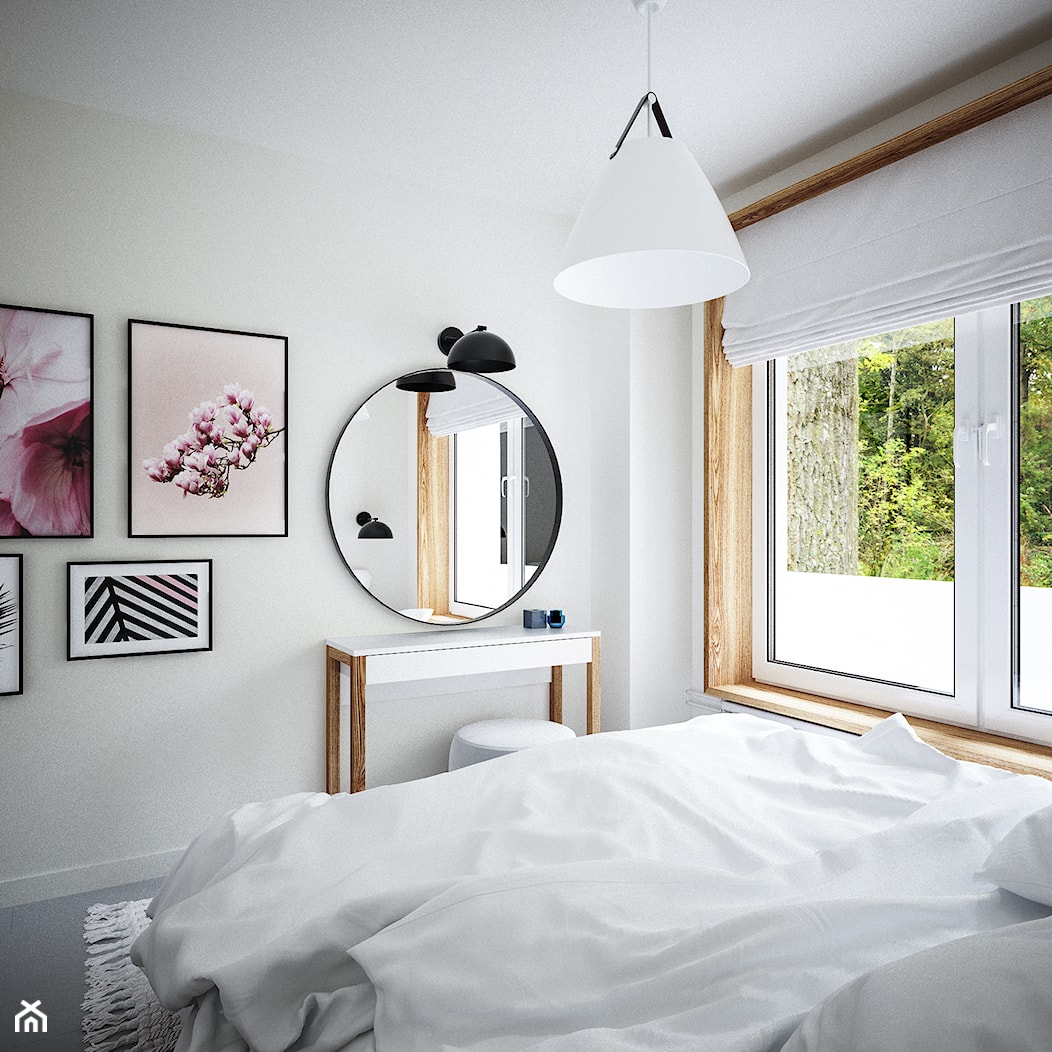 W wolnej głowie - Średnia biała sypialnia, styl skandynawski - zdjęcie od Studio projektowania wnętrz''Studio Aranżacji'' - Homebook