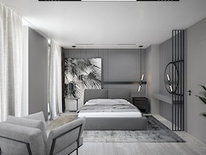 Top Trendy 2018 - Średnia szara sypialnia z balkonem / tarasem, styl nowoczesny - zdjęcie od Studio projektowania wnętrz''Studio Aranżacji''