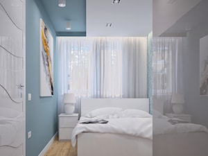 Średnia niebieska sypialnia, styl nowoczesny - zdjęcie od Studio projektowania wnętrz''Studio Aranżacji''