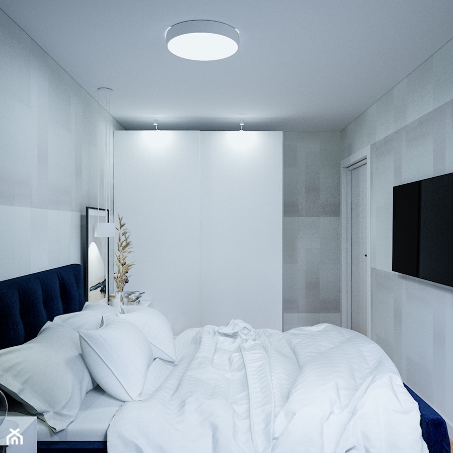 Gregor House - Mała szara sypialnia, styl nowoczesny - zdjęcie od Studio projektowania wnętrz''Studio Aranżacji''