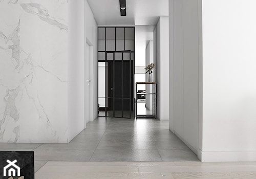 Z betonem w tle - Duży biały hol / przedpokój, styl nowoczesny - zdjęcie od Studio projektowania wnętrz''Studio Aranżacji''