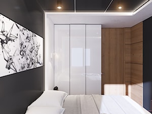 U Tomka w M3 - Mała czarna sypialnia, styl nowoczesny - zdjęcie od Studio projektowania wnętrz''Studio Aranżacji''
