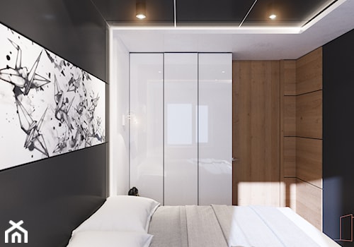 U Tomka w M3 - Mała czarna sypialnia, styl nowoczesny - zdjęcie od Studio projektowania wnętrz''Studio Aranżacji''