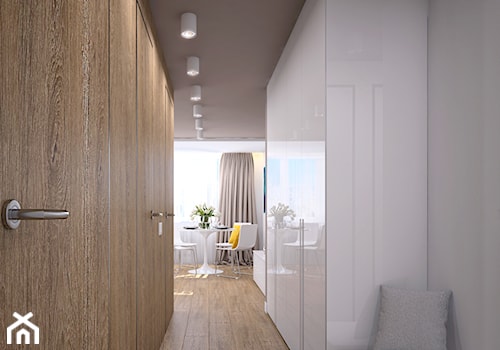 Pierwsze mieszkanie Kasi - Średni beżowy biały hol / przedpokój, styl nowoczesny - zdjęcie od Studio projektowania wnętrz''Studio Aranżacji''