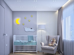 Mały szary pokój dziecka dla niemowlaka dla chłopca dla dziewczynki, styl nowoczesny - zdjęcie od Studio projektowania wnętrz''Studio Aranżacji''