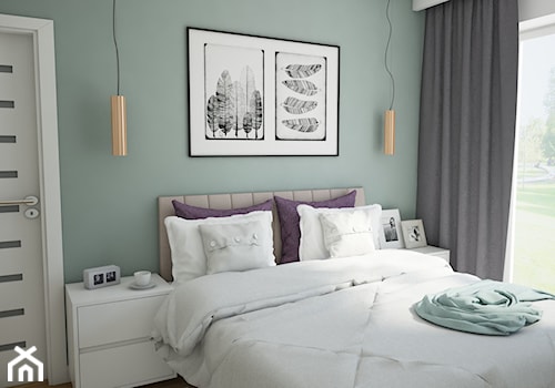 Naturalnie na Osiedlu Tęczowym - Mała zielona sypialnia, styl nowoczesny - zdjęcie od Studio projektowania wnętrz''Studio Aranżacji''