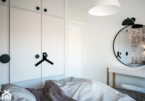 W wolnej głowie - Średnia biała sypialnia, styl skandynawski - zdjęcie od Studio projektowania wnętrz''Studio Aranżacji''