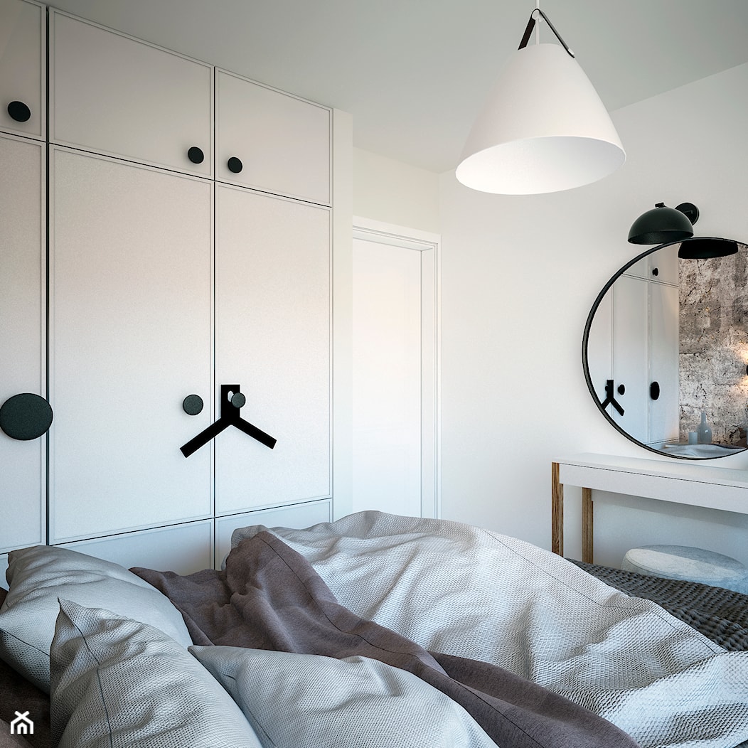 W wolnej głowie - Średnia biała sypialnia, styl skandynawski - zdjęcie od Studio projektowania wnętrz''Studio Aranżacji'' - Homebook