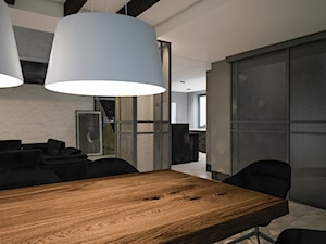 Z głębi duszy - Duża szara jadalnia w salonie, styl nowoczesny - zdjęcie od Studio projektowania wnętrz''Studio Aranżacji''