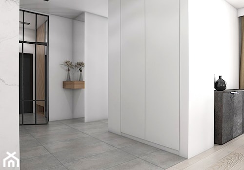Z betonem w tle - Średni biały hol / przedpokój, styl nowoczesny - zdjęcie od Studio projektowania wnętrz''Studio Aranżacji''