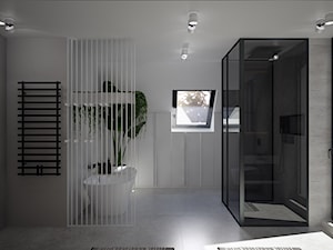 Top Trendy 2018 - Średnia na poddaszu łazienka z oknem, styl nowoczesny - zdjęcie od Studio projektowania wnętrz''Studio Aranżacji''