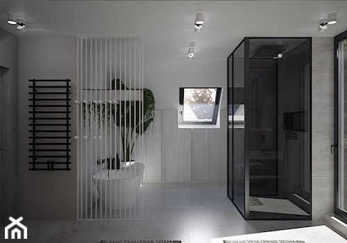 Top Trendy 2018 - Średnia na poddaszu łazienka z oknem, styl nowoczesny - zdjęcie od Studio projektowania wnętrz''Studio Aranżacji''