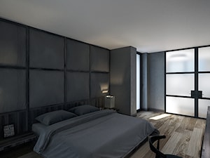 Dom w Chrząstowicach - Średnia szara z biurkiem sypialnia, styl nowoczesny - zdjęcie od Studio projektowania wnętrz''Studio Aranżacji''